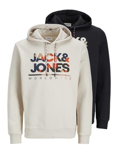 JACK & JONES Male Kapuzenpullover 2er-Pack Logo Kapuzenpullover, Moonbeam,L JACK & JONES Male Kapuzenpullover 2er-Pack Logo Kapuzenpullover, Moonbeam,L von JACK & JONES