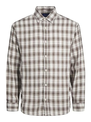 JACK & JONES Herren JORGRACIA Parker Check Shirt LS SN Poloshirt 12239322 ,Chocolate Brown ,M von JACK & JONES