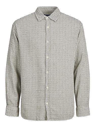 JACK & JONES Herren JORGRACIA Parker Check Shirt LS SN Poloshirt 12239322 ,Cloud Dancer ,S von JACK & JONES
