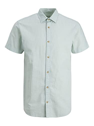 JACK & JONES Herren JJESUMMER Shirt S/S S23 SN Hemd, Granite Green/Fit:Slim FIT, XL von JACK & JONES