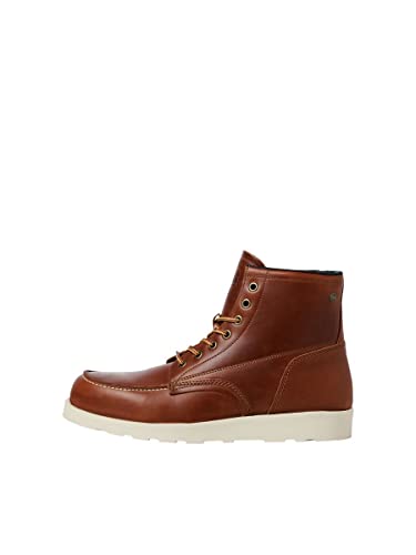 JACK & JONES Herren Jfwdarwin Leather Boot Ln Stiefeletten, Rust 2, 44 EU von JACK & JONES