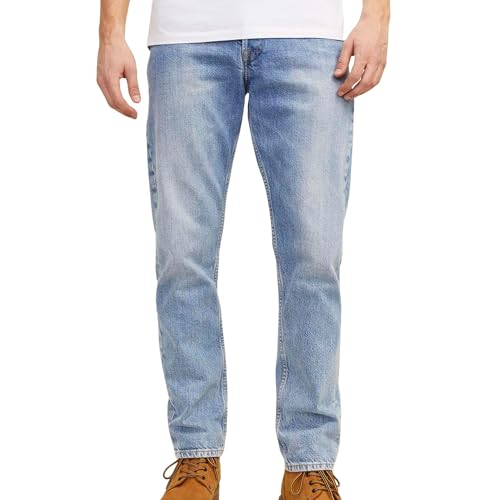 JACK & JONES Straight Leg Jeans Loose Fit Relaxed Denim Vintage Style mit Knopfleiste JJICHRIS JJORIGINAL, Farben:Blau,Größe Jeans:W27 L30,Z - Länge L30/32/34/36/38:L30 JACK & JONES Straight Leg Jeans Loose Fit Relaxed Denim Vintage Style mit Knopfleiste JJICHRIS JJORIGINAL, Farben:Blau,Größe Jeans:W27 L30,Z - Länge L30/32/34/36/38:L30 von JACK & JONES