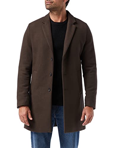 Herren Jack& Jones Klassischer Woll Mantel | Kurzer Coat Elegante Übergangjacke | ohne Kapuze JJEMOULDER, Farben:Dunkelbraun, Größe Jacken:S von JACK & JONES