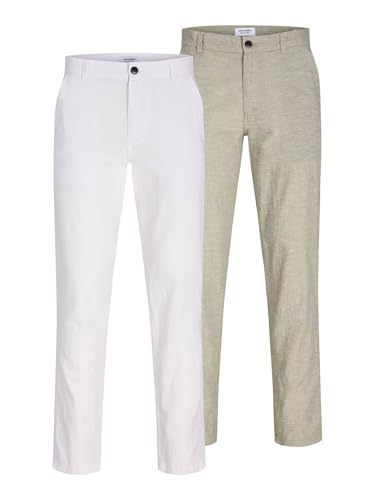 JACK & JONES Male Men's Chino Trousers 2-Pack ACE Linen Blend | Comfortable & Durable for Casual Wear von JACK & JONES