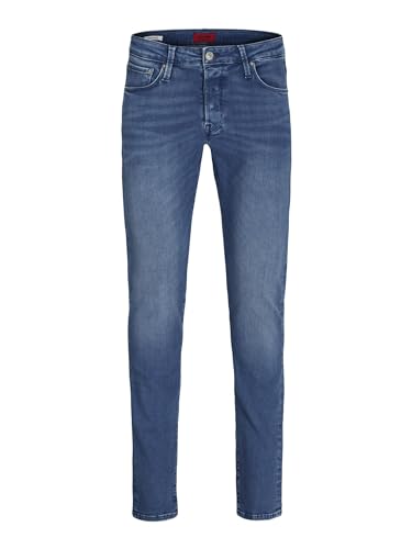 JACK & JONES Male Men's Slim Fit Jeans Super Stretch Denim | Low Rise, Classic Closure | Timeless Five-Pocket Style von JACK & JONES