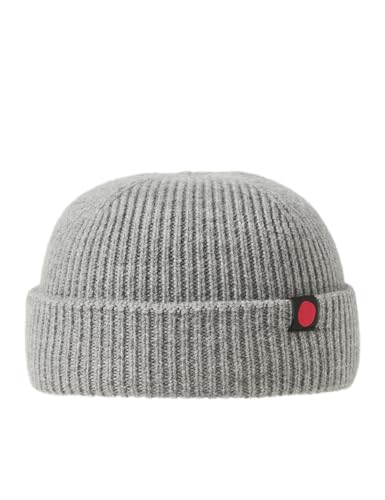 JACK & JONES Herren Rddroyal Short Beanie Noos StrickMütze, Light Grey Melange 1, Einheitsgröße EU von JACK & JONES