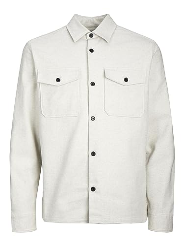 JACK&JONES Herren JPRROY SOLID Overshirt L/S SN Freizeithemd, White Melange/Fit:Comfort FIT, M von JACK & JONES