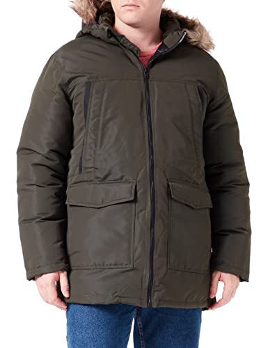 Herren Jack & Jones Warm Gefütterte Winter Jacke | Parka Blouson | mit Kunstfell Kapuze JJECRAFT, Farben:Grün-3, Größe Jacken:L von JACK & JONES