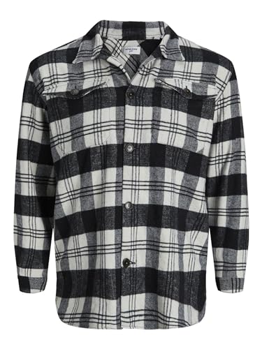 JACK&JONES PLUS Herren JOROLLIE Check Overshirt LS PLS T-Shirt, Navy Blazer, 3XL von JACK & JONES