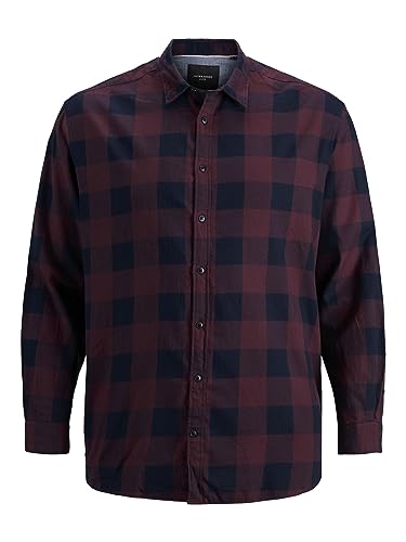 JACK & JONES Herren Freizeit Hemd JJEGINGHAM Comfort Plussize 2XL-8XL Kariert, Größe:XXL, Farbe:Port Royale 12183107 von JACK & JONES