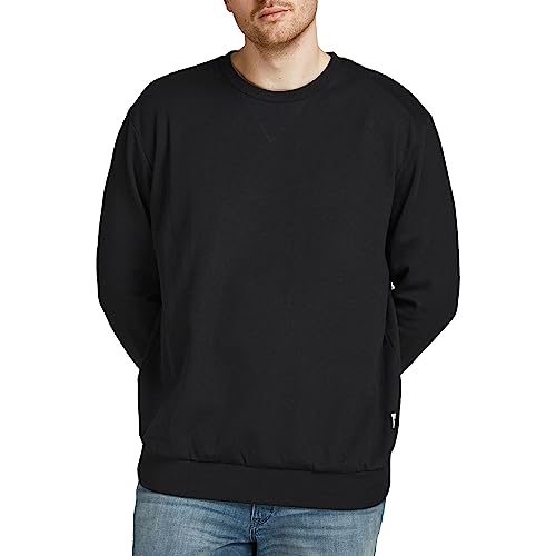 JACK&JONES Plus Mens Black Sweat Crew Neck von JACK & JONES