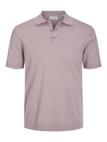 JACK&JONES Men's JJEEMIL Knit Polo S/S SN Pullover, Deauville Mauve, L von JACK & JONES