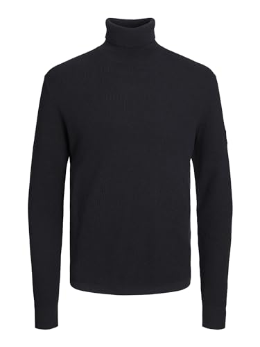 JACK & JONES Herren JCOCLASSIC Waffle Knit ROLL Neck SN 12213642, Black, S von JACK & JONES