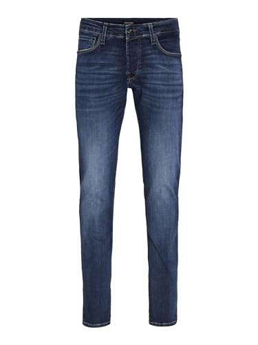 JACK & JONES Jeans Slim Fit Denim Stretch Hose Stone Washed mit Knopfleiste JJIGLENN JJICON, Farben:Blau,Größe Jeans:W29 L34,Z - Länge L30/32/34/36/38:L34 von JACK & JONES
