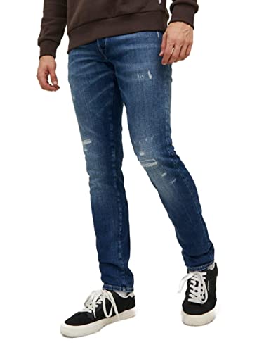 JACK & JONES Herren Jjiglenn Jjtrek Jos 676 Slim Fit, Blue Denim, 27W / 32L EU von JACK & JONES