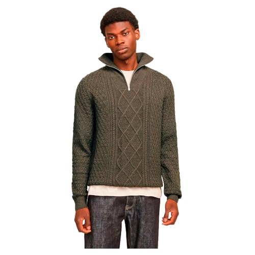 JACK & JONES Male Strickjacke mit Viertelreißverschluss Einfarbig Strickjacke mit Viertelreißverschluss von JACK & JONES