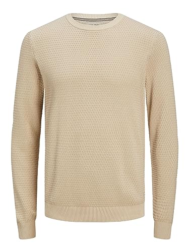 Jack & Jones Herren Jjeatlas Knit Crew Neck Noos Pullover, Oatmeal, M EU von JACK & JONES