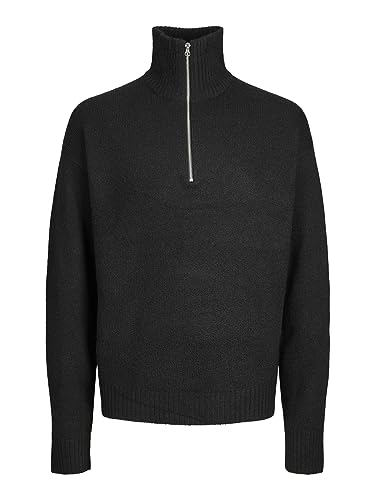 JACK & JONES Male Strickpullover mit Halber Reißverschluss Einfarbig Strickpullover mit Halber Reißverschluss von JACK & JONES