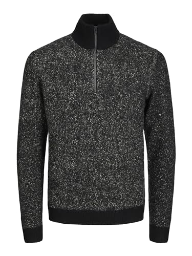 JACK & JONES Male Strickpullover mit Halber Reißverschluss Einfarbig Strickpullover mit Halber Reißverschluss von JACK & JONES