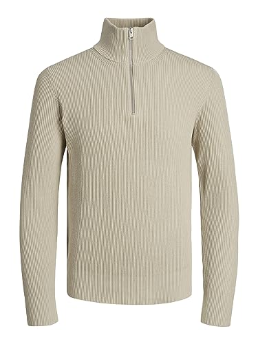 JACK & JONES Male Strickpullover mit Halber Reißverschluss Einfarbig Strickpullover mit Halber Reißverschluss von JACK & JONES