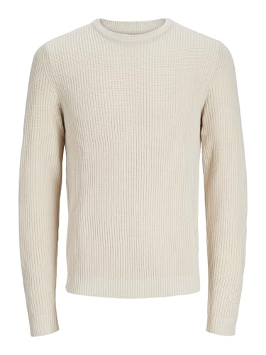 JACK & JONES Herren Jjelewis Knit Crew Neck Sn Strickpullover, Moonbeam, S von JACK & JONES