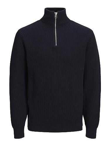 JACK & JONES Herren Rddwalt Knit Half Zip Sn Strickpullover, Navy Blazer, L EU von JACK & JONES