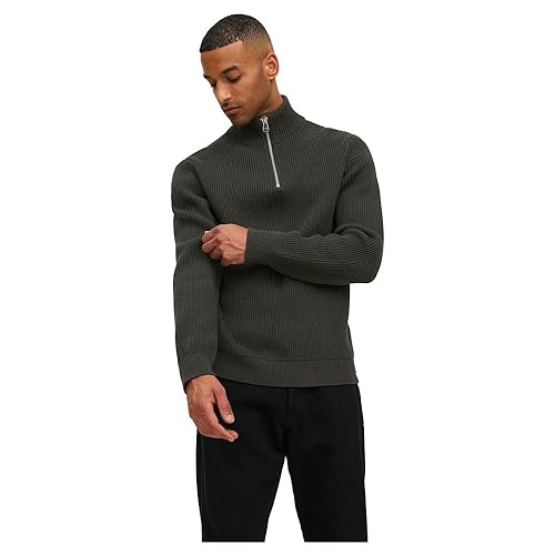 JACK & JONES Herren Rddwalt Knit Half Zip Sn Strickpullover, Peat, XL EU von JACK & JONES