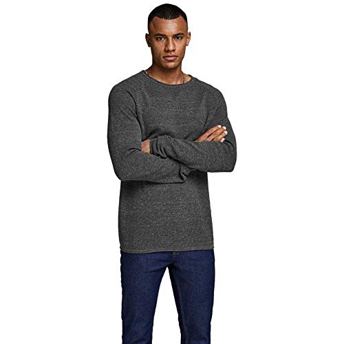 JACK & JONES Herren JJEHILL Knit Crew Neck NOOS, Dark Grey Melange, XS EU von JACK & JONES