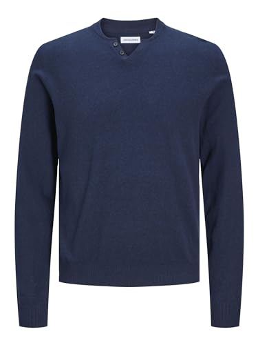 JACK & JONES Herren JJEEMIL Knit Split Neck SN Strickpullover, Navy Blazer,XS JACK & JONES Herren JJEEMIL Knit Split Neck SN Strickpullover, Navy Blazer,XS von JACK & JONES