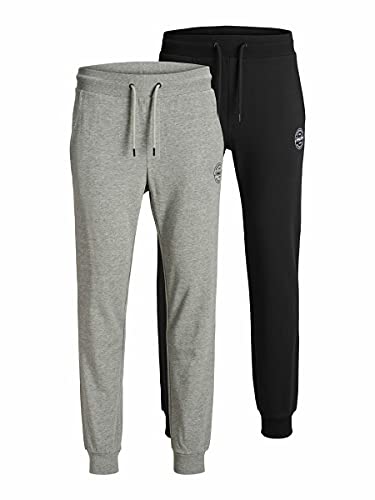 JACK & JONES Herren Jjigordon Jjshark Sweatpants 2pk Noos Freizeithose, Schwarz, M EU von JACK & JONES