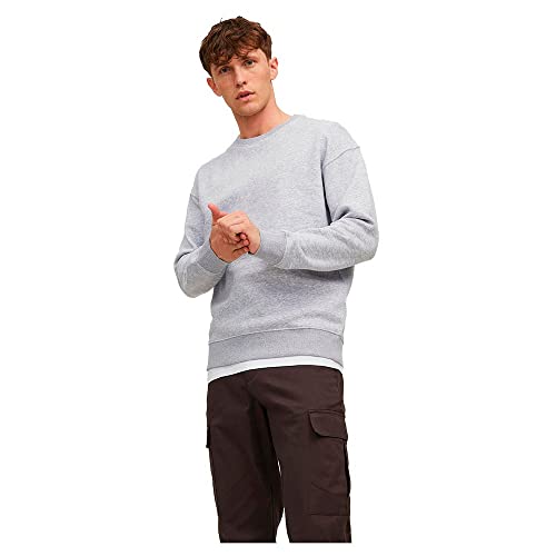 Herren Jack & Jones Basic Sweater | Langarm Shirt Rundhals Pullover | Warmer Jumper ohne Kapuze JJESTAR, Farben:Grau, Größe Pullover:XXL von JACK & JONES