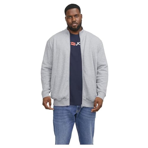 JACK & JONES Male Sweatshirt mit Reißverschluss Plus Einfarbig Sweatshirt mit Reißverschluss von JACK & JONES