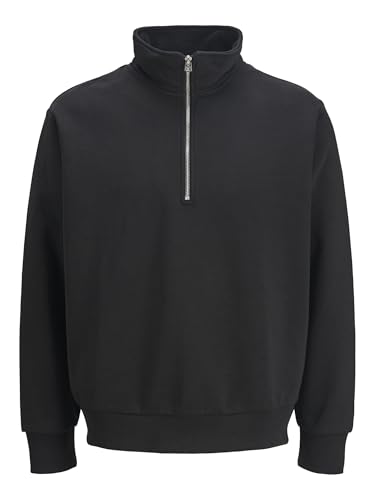 JACK & JONES Herren Jjeurban Edge Sweat Half Zip Stydaw24 Ln, Black, L von JACK & JONES