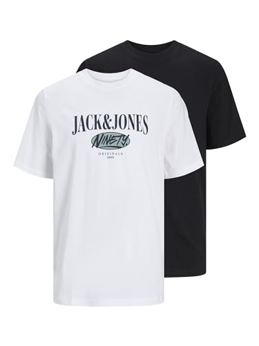 JACK & JONES Male T-Shirt 2er-Pack Gedruckt Rundhals T-Shirt von JACK & JONES