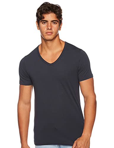 JACK & JONES Male T-Shirt Basic V-Neck Navy Blue, S von JACK & JONES