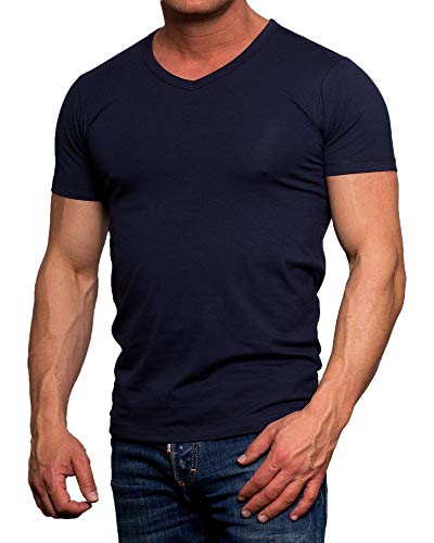 JACK & JONES Male T-Shirt Basic V-Neck Navy Blue, XXL von JACK & JONES