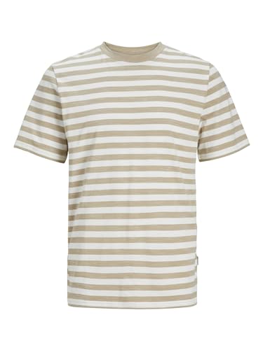 JACK & JONES Male T-Shirt Gestreift Rundhalsausschnitt T-Shirt von JACK & JONES