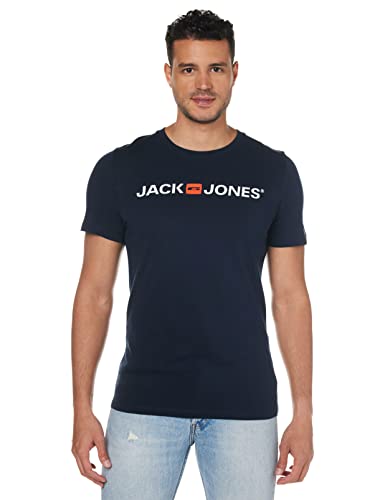 JACK & JONES Male T-Shirt Klassisches, Navy, L von JACK & JONES