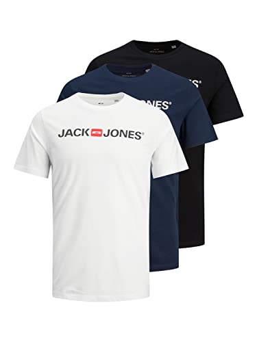 JACK & JONES Male T-Shirt Logo Rundhals T-Shirt, Farbe:Mehrfarbig, Größe:M von JACK & JONES
