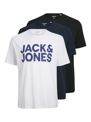 JACK & JONES Male T-Shirt Logo Rundhals T-Shirt, Farbe:Mehrfarbig1, Größe:S von JACK & JONES