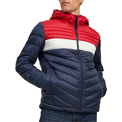 JACK & JONES Herren Jjehero Puffer Hood Sn Gesteppt, Navy Blazer 4, L EU von JACK & JONES