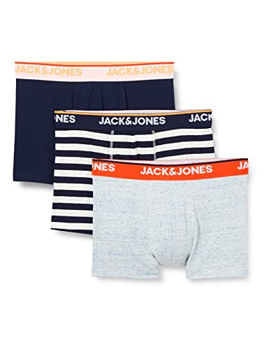 JACK & JONES Herren Unterhosen Shorts Boxershorts Dave Trunks 3er Pack, Farbe:Mehrfarbig, Wäschegröße:M, Artikel:-Navy Blazer/Navy-lig von JACK & JONES