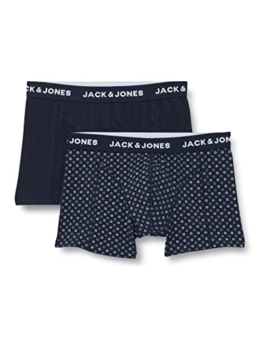 JACK & JONES Herren JACDUORO Organic Trunks 2 Pack Boxershorts, Navy Blazer/Pack:Navy Blazer, L von JACK & JONES