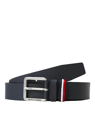 JACK & JONES Herren Jacespo Belt Ledergürtel, Navy Blazer, 95 EU von JACK & JONES