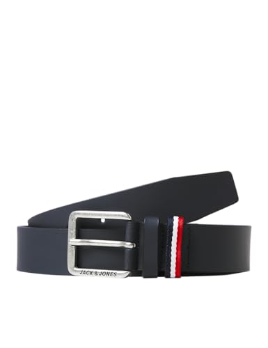 JACK & JONES Herren Jacespo Belt Ledergürtel, Navy Blazer, 95 EU von JACK & JONES