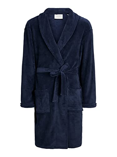 JACK & JONES Men's JACFLEECE Bathrobe Bademantel, Navy Blazer, L von JACK & JONES