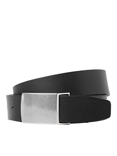 JACK & JONES Men's JACFORT Leather Belt Gürtel, Black, 90 von JACK & JONES