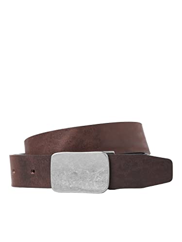 JACK & JONES Men's JACFORT Leather Belt Gürtel, Brown Stone, 95 von JACK & JONES