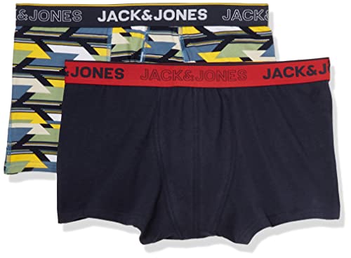 Jack & Jones Men's JACGEO WEEKENDSET Boxershorts, Solar Power/Pack:Navy Blazer, L von JACK & JONES