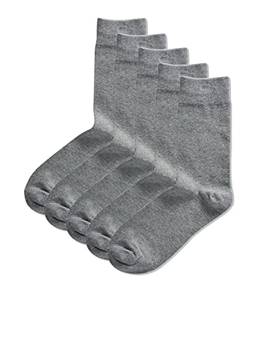 JACK & JONES Herren Jacjens 5 Pack Noos Socks, Light Grey Melange/Detail:LGM - LGM LGM LGM, Einheitsgröße EU von JACK & JONES